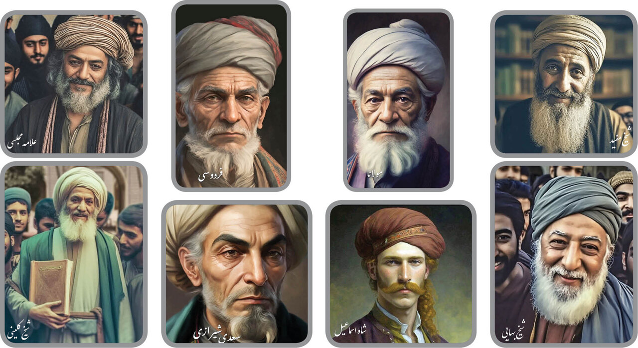 بازسازی چهره مشاهیر ایرانی توسط هوش مصنوعی + عکس
