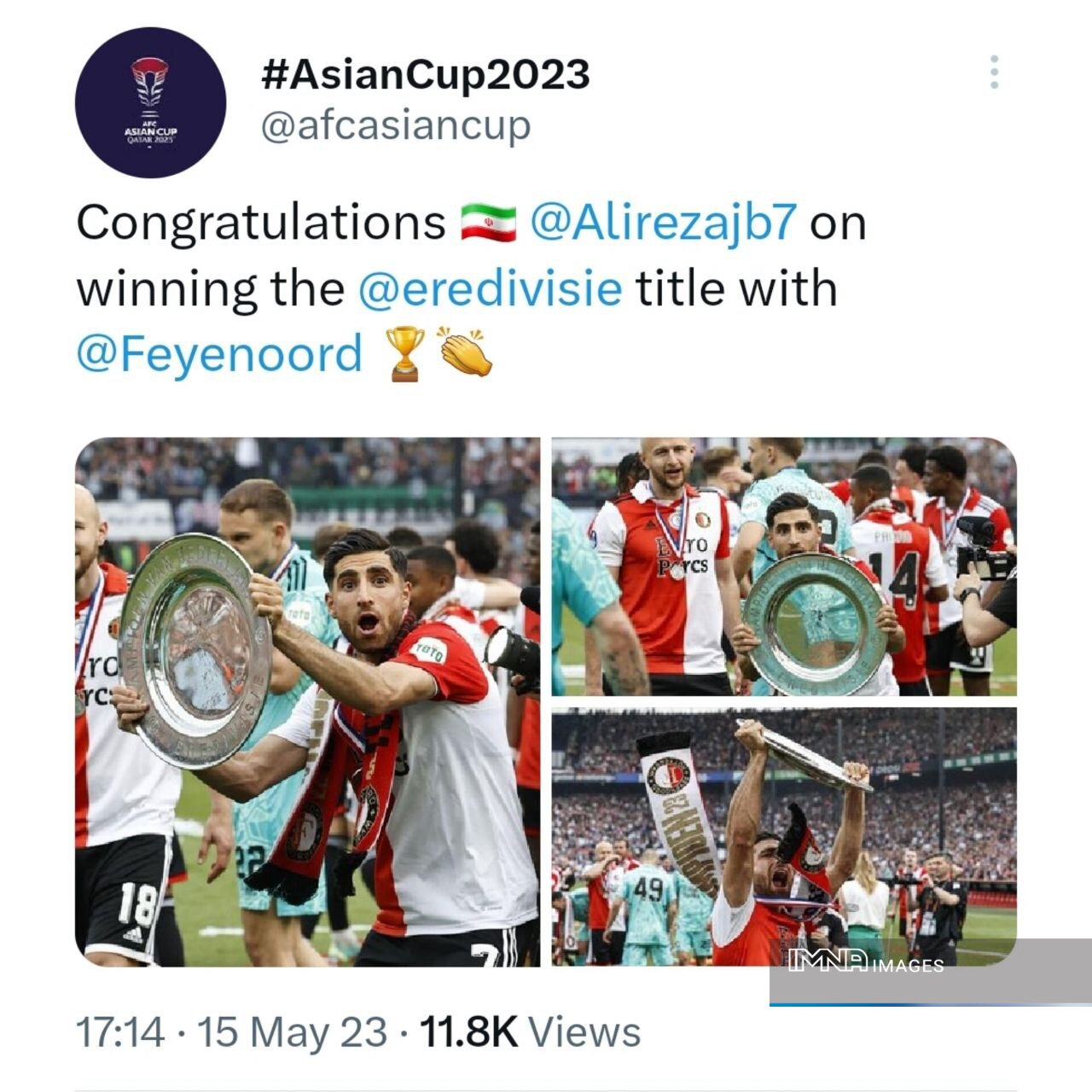 کنفدراسیون فوتبال آسیا قهرمانی جهانبخش با فاینورد را تبریک گفت +عکس