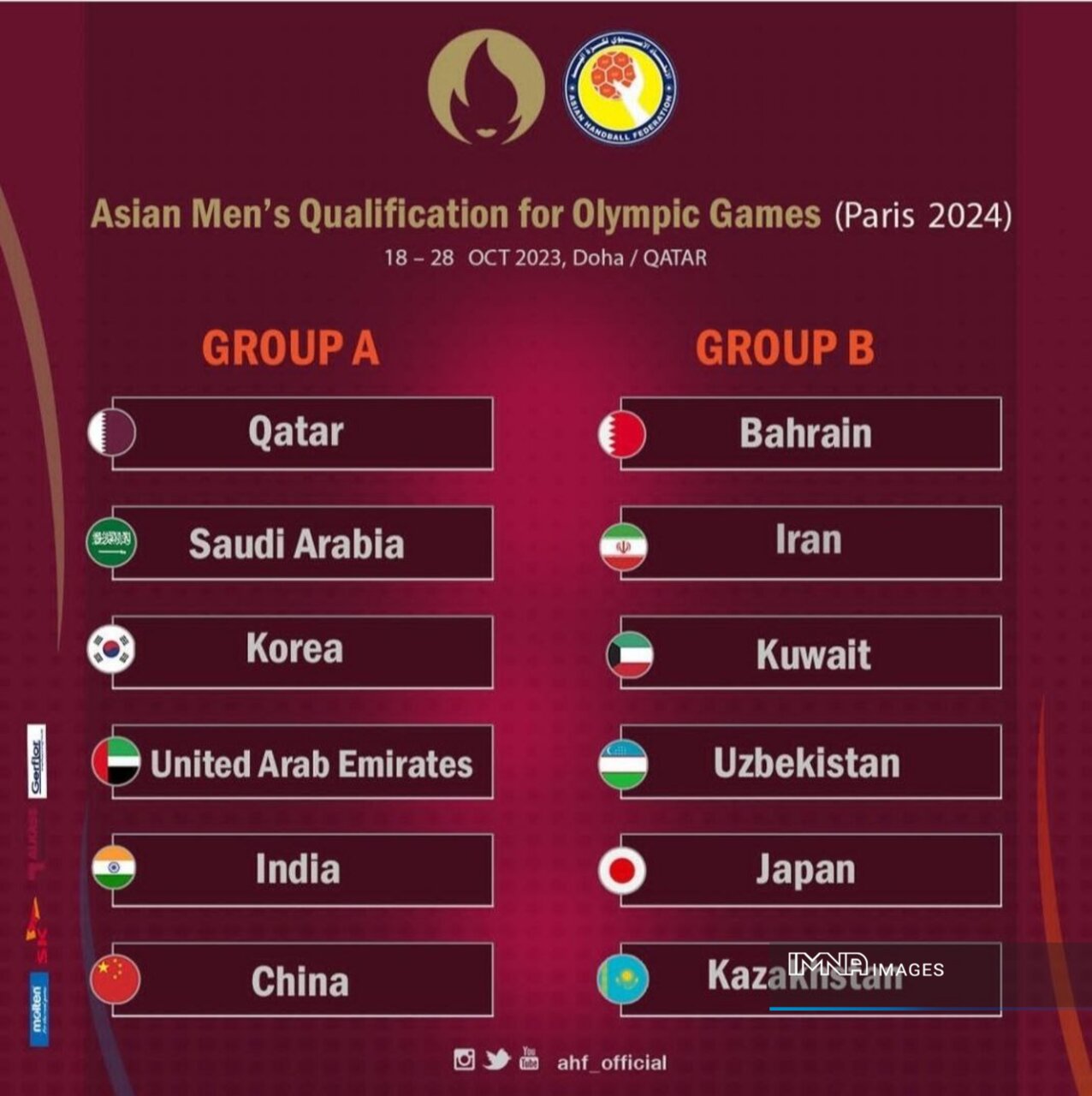 تیم ملی هندبال ایران حریفان خود در مقدماتی المپیک پاریس را شناخت +عکس