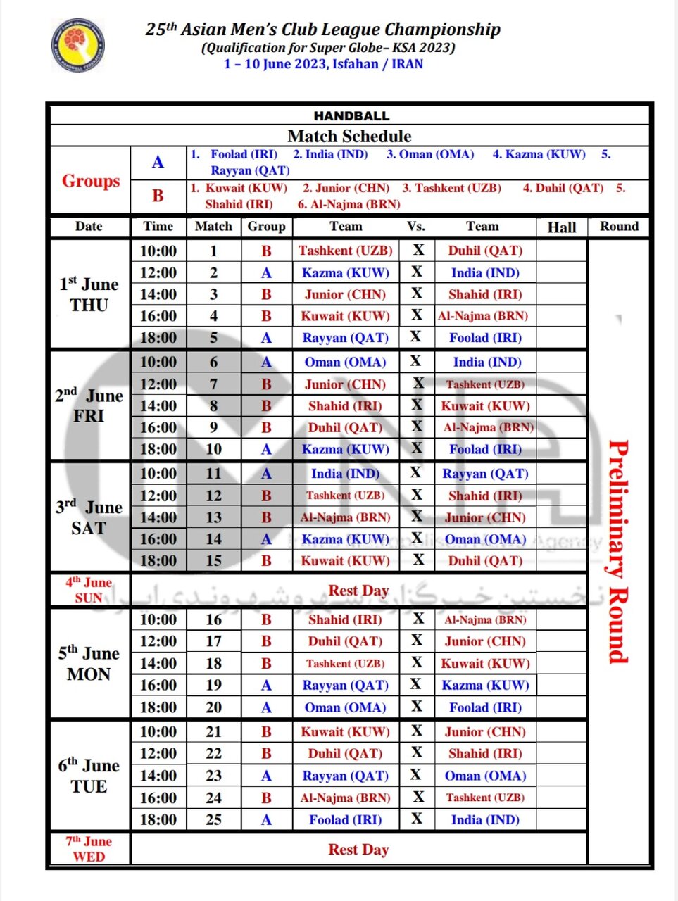 هرآنچه باید درباره جام باشگاههای هندبال مردان ۲۰۲۳ آسیا بدانید