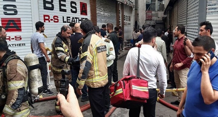 آتش‌سوزی در بازار تهران ۴ مصدوم برجای گذاشت 