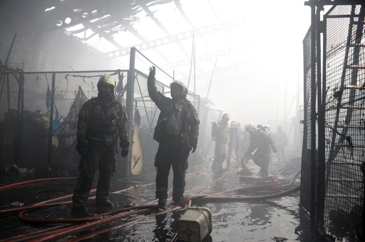 مهار آتش‌سوزی بازار سیدولی تهران پس از ۵۴ ساعت