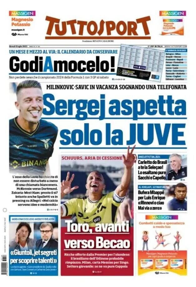 تبوتاب نقل و انتقالات در ایتالیا