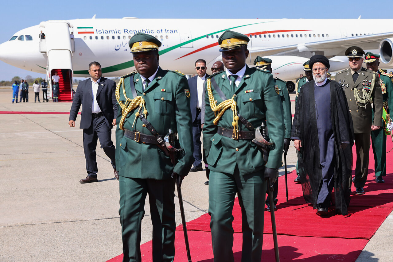 President Raeisi lands in Zimbabwe as part of his final African visit