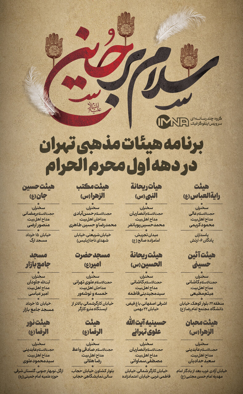 برنامه هیات های تهران در محرم ۱۴۰۲