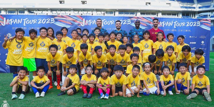 همبازی رونالدو و کودکان ژاپنی در یک دیدار خیریه+عکس و فیلم