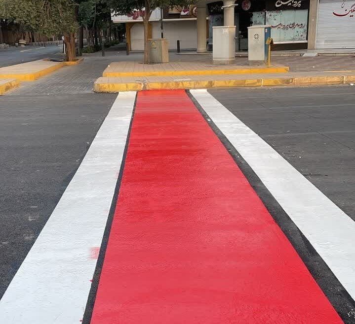 تقاطع‌های شهر اصفهان به خطوط قرمز عابر پیاده مجهز می‌شود