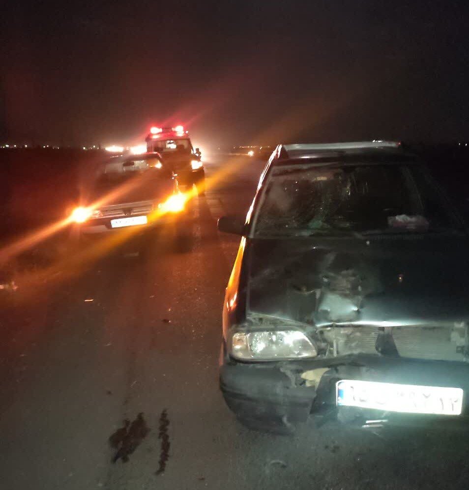 تصادف پراید و موتورسیکلت در محور تیران به داران + عکس