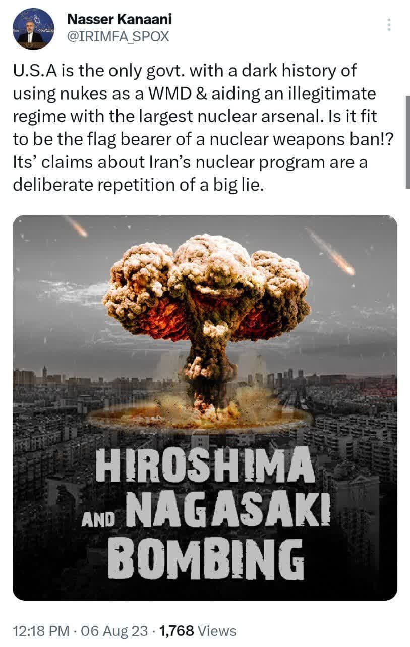 ادعاهای آمریکا علیه برنامه هستهای ایران تکرار عمدی یک دروغ بزرگ است