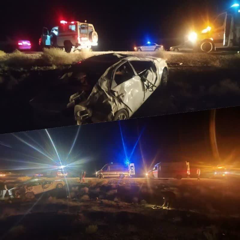 واژگونی سراتو با ۱ کشته و ۴ مصدوم در جاده نطنز + عکس