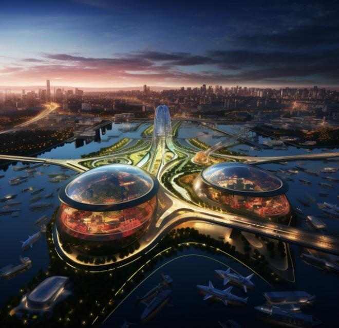 رونمایی از تصاویر فرودگاههای آینده آمریکا با هوش مصنوعی