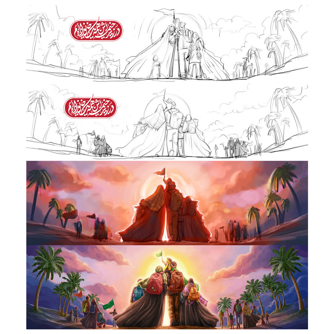 روایتی از ایده تا اجرای دیوارنگاره اربعینی میدان ولیعصر(عج)