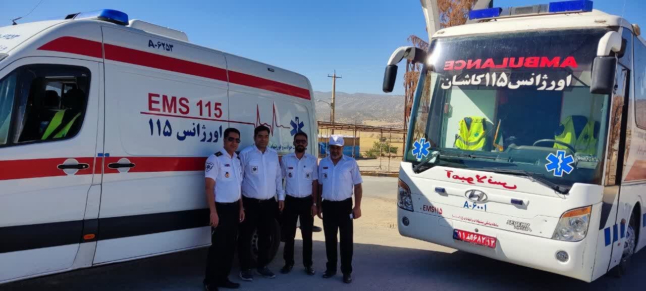 ارائه خدمات اورژانس کاشان به زائران حسینی در مسیرهای تردد به مرز مهران