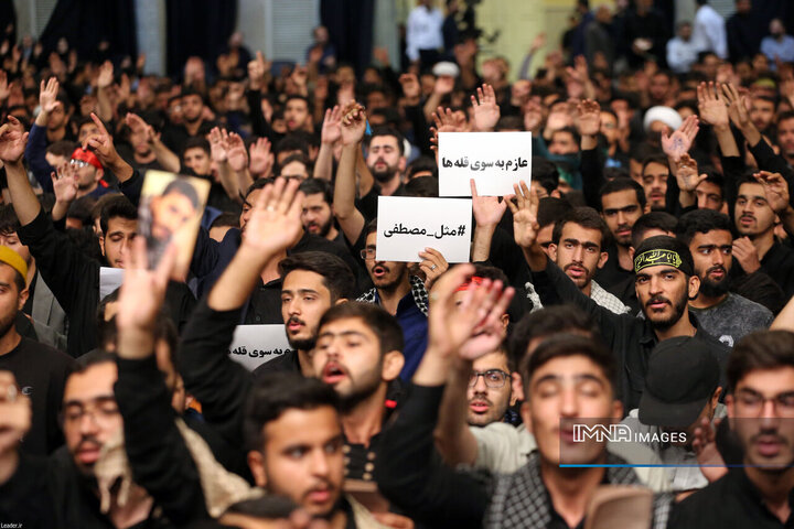 مراسم عزاداری دانشجویان به‌مناسبت اربعین حسینی در محضر رهبر انقلاب