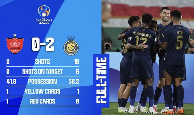 آمار بازی پرسپولیس ایران و النصر عربستان +عکس