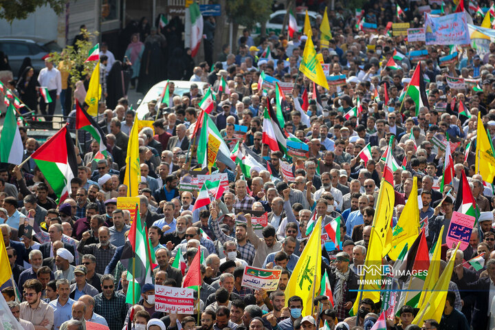 مردم سراسر ایران در حمایت از مردم مظلوم غزه به پا خواستند
