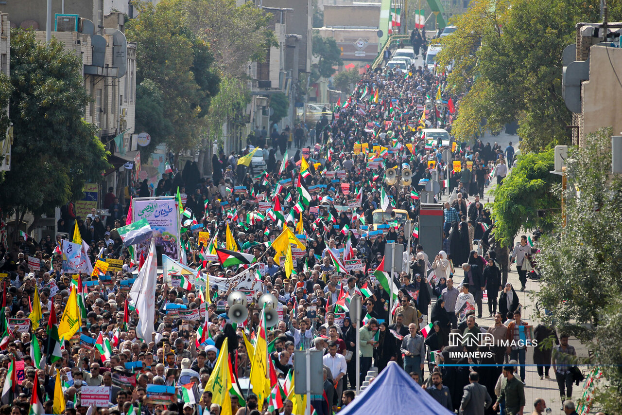 راهپیمائی مردم اراک در حمایت از مردم فلسطین