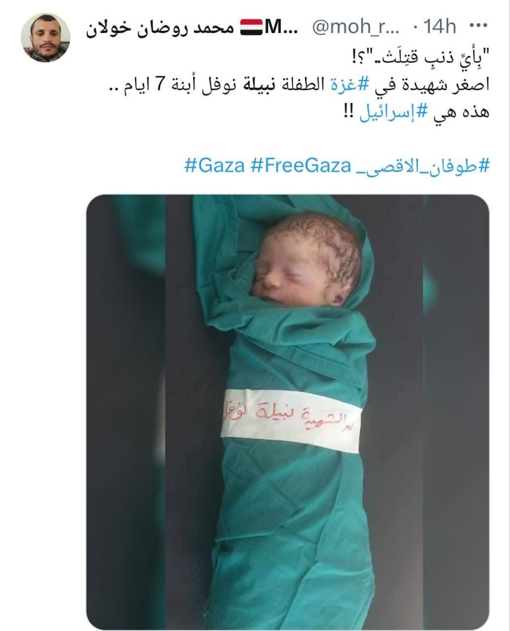 طوفان شهادت«نبیله نوفل» در فضای مجازی