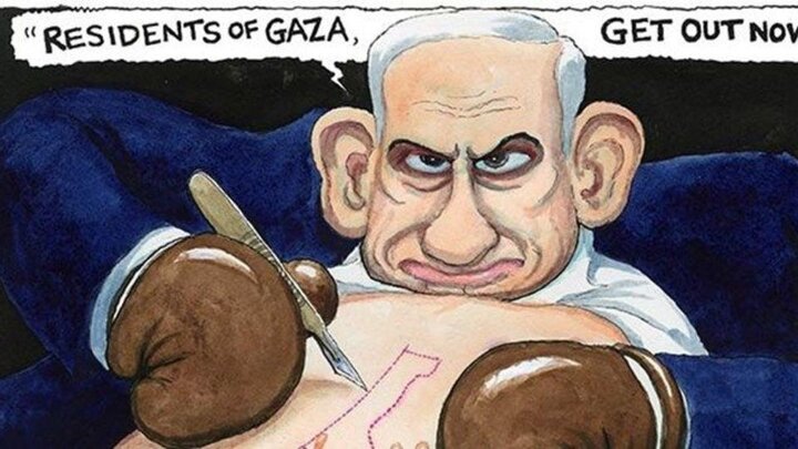 اخراج کاریکاتوریست گاردین برای کشیدن عکس نتانیاهو