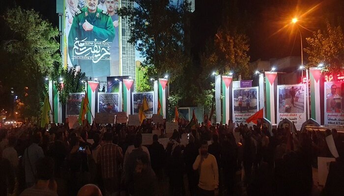 تجمع مردم تهران در پی حمله وحشیانه رژیم صهیونیستی به بیمارستان