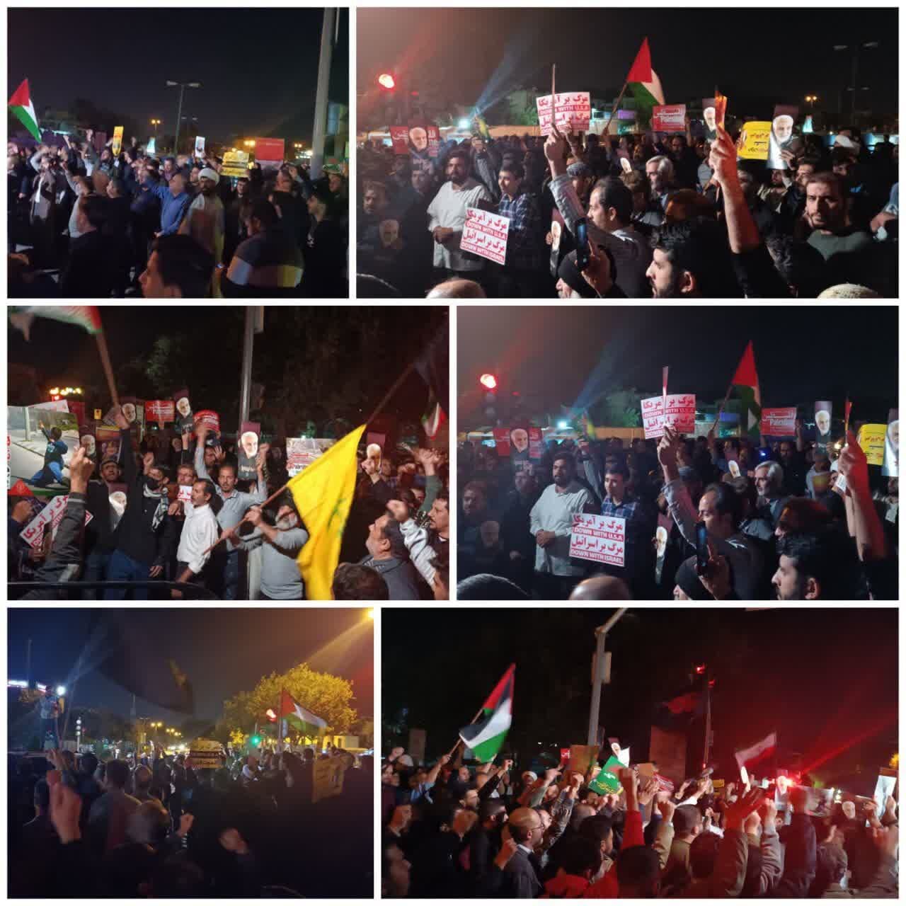 تجمع مردم اصفهان در میدان قدس در محکومیت حمله وحشیانه رژیم صهیونیستی به بیمارستان