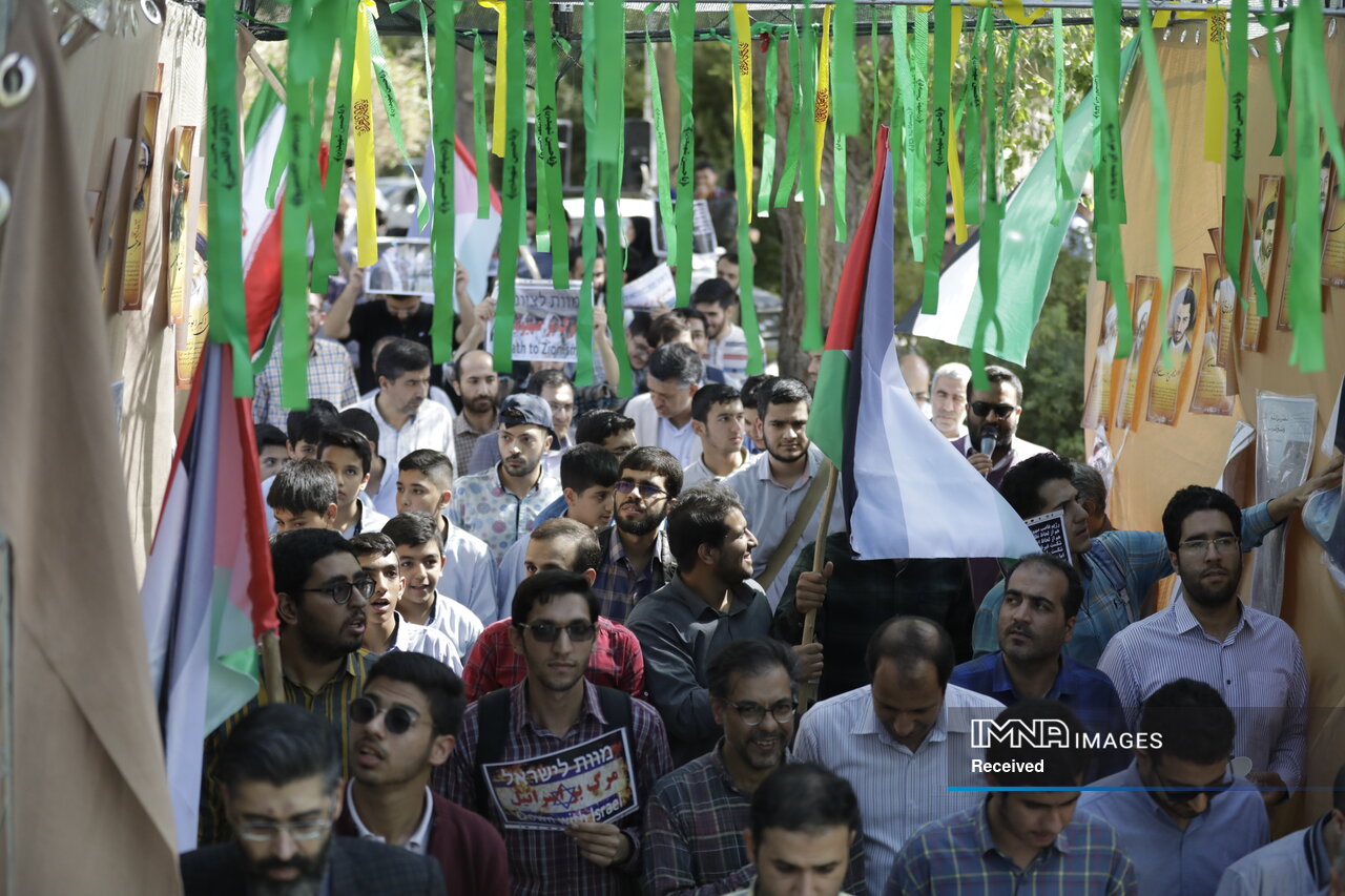 تجمع جامعه نخبگانی در حمایت از مردم مظلوم فلسطین