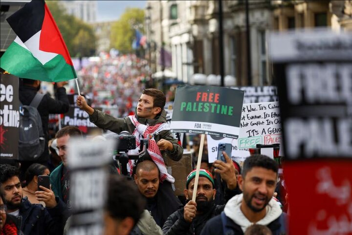 خیزش مردم لندن در حمایت از فلسطین