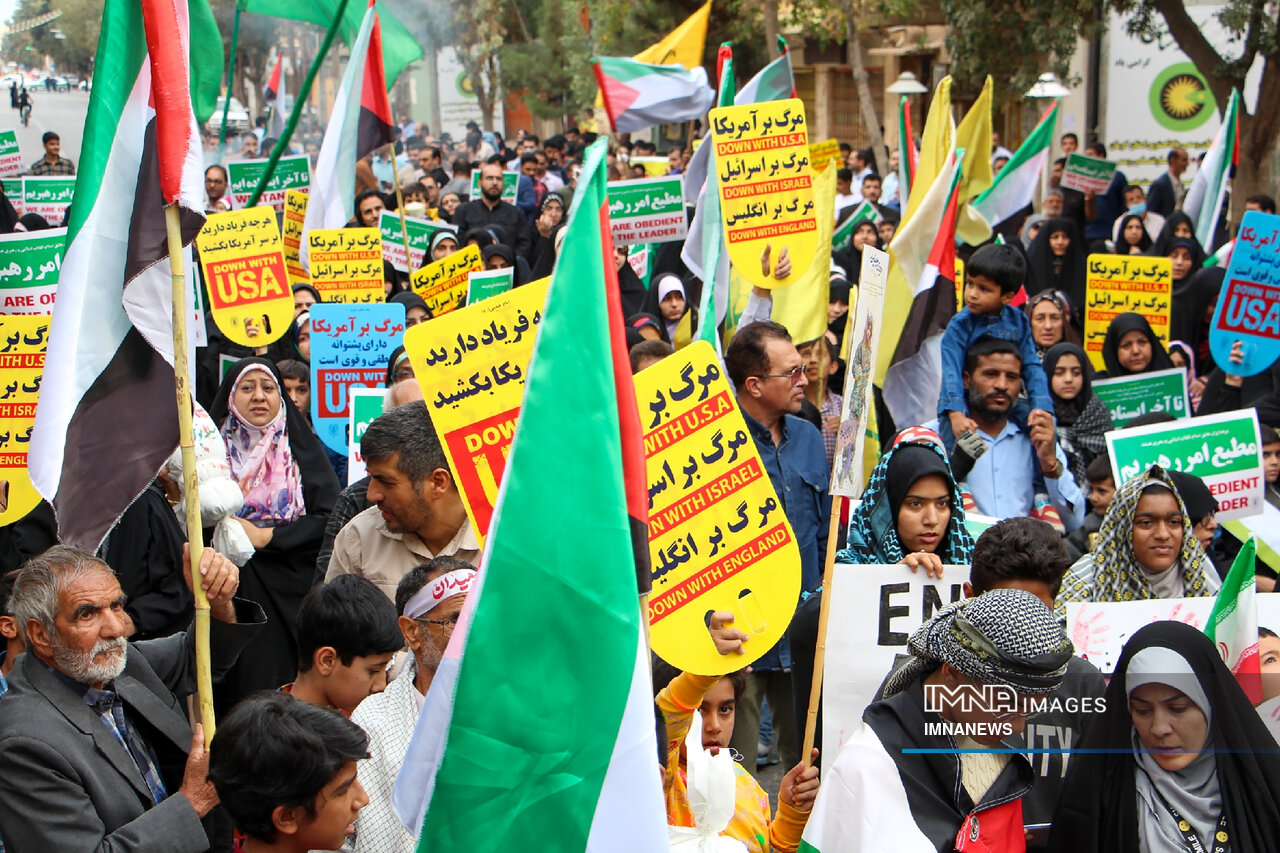 تجمع مردم بجنورد در محکومیت جنایات رژیم غاصب صهیونیستی