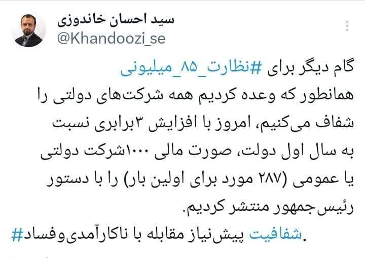 انتشار صورتهای مالی هزار شرکت دولتی