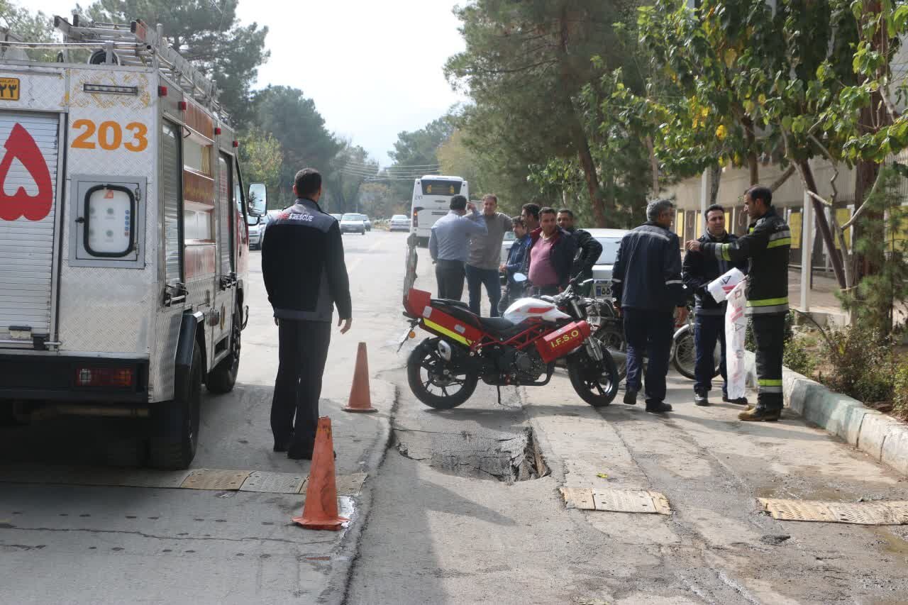 فرونشست در خیابان آیتالله خوانساری / حریق در انبار سیلندرهای گاز مایع