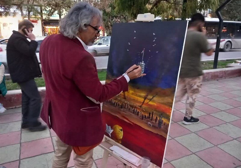 اختتامیه کارگاه ملی نقاشی «هنر راویان غزه» در کرمانشاه برگزار شد