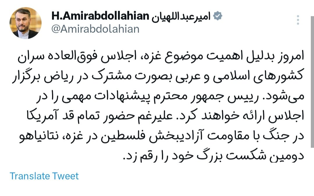 رئیس جمهور پیشنهادات مهمی را در اجلاس فوقالعاده سران کشورهای اسلامی ارائه خواهد کرد