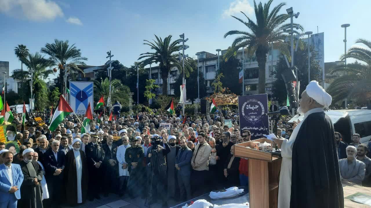تجمع مردم گیلان در حمایت از مردم مظلوم فلسطین + تصاویر