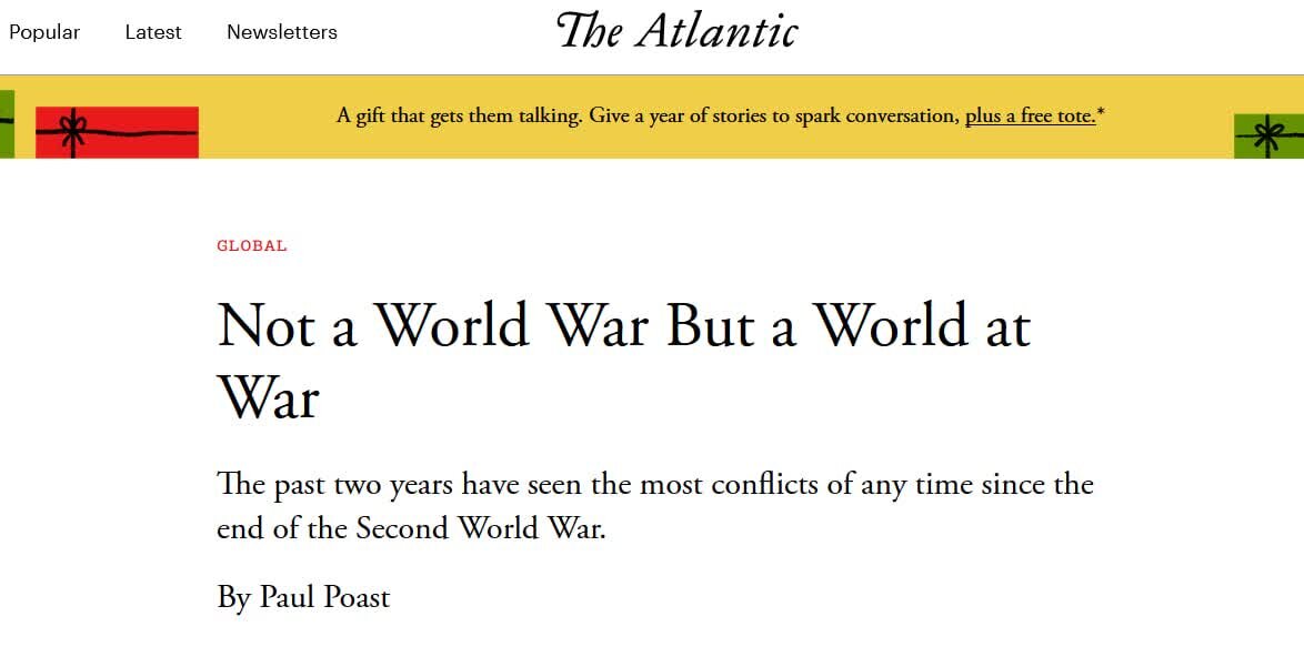 نه یک جنگ جهانی بلکه جهانی در حال جنگ