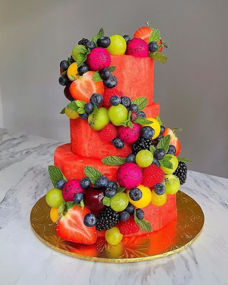 کیک طبقاتی با هندوانه 