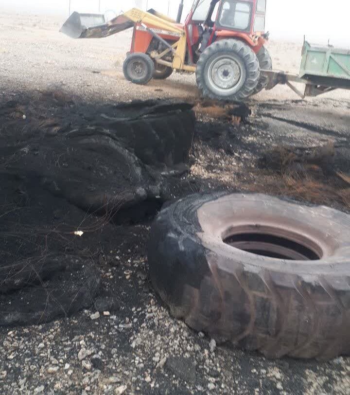 ماجرای آتش زدن شبانه لاستیک در نجفآباد و آلودگی محیط در پی آن پیگیری شد + عکس