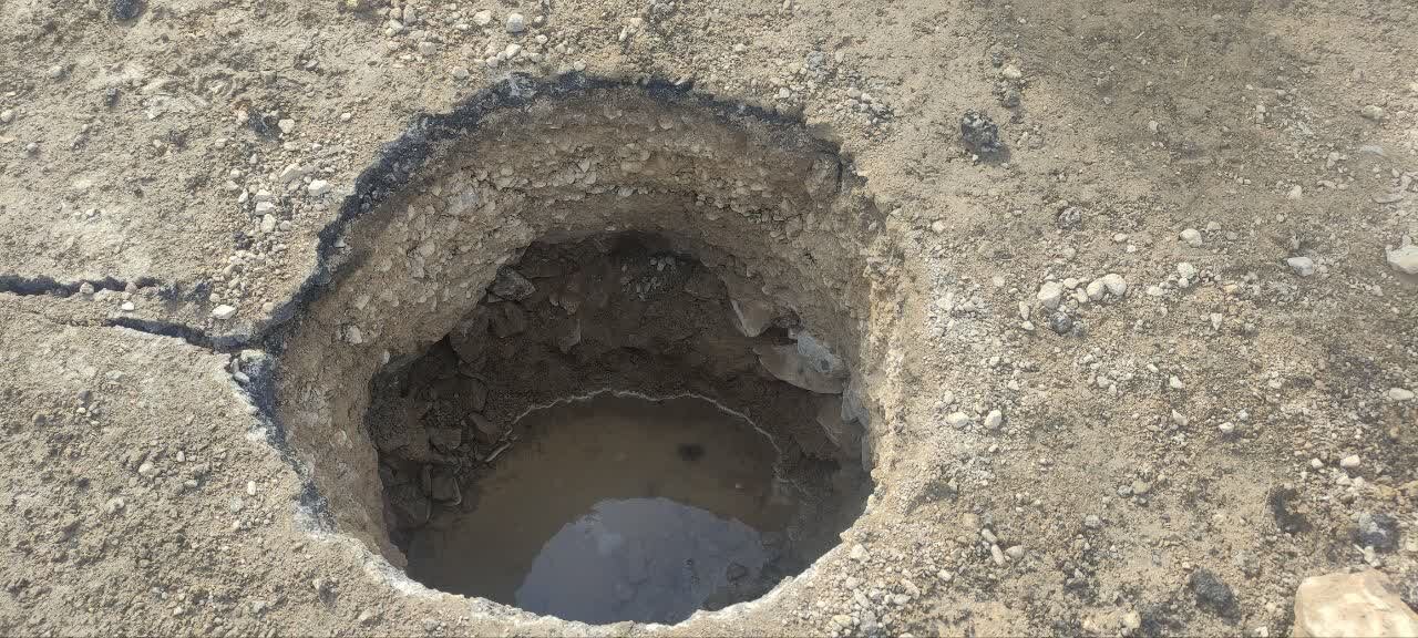 محل فرونشست زمین قبل از میدان آزادگان ایمنسازی شد + عکس