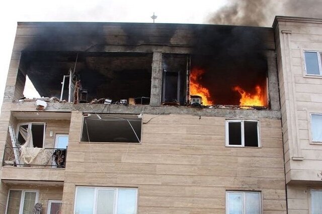 انفجار و آتش سوزی منزل مسکونی با دو مصدوم در شیراز