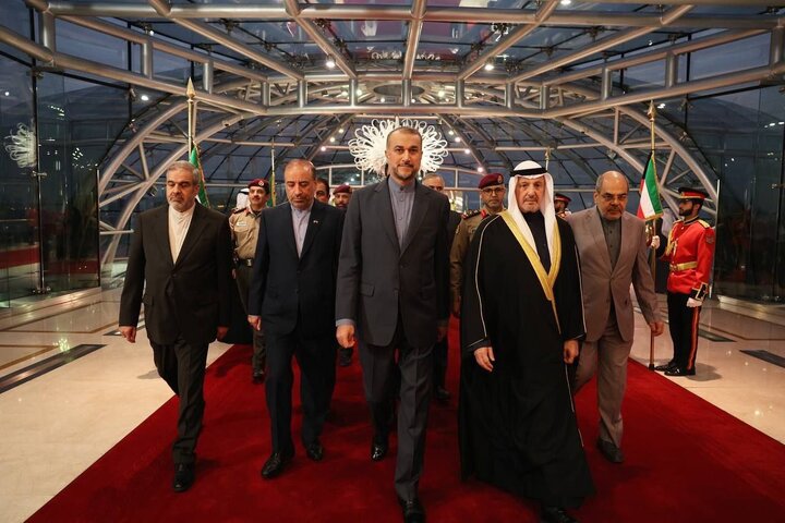 استقبال وزیر امور خارجه کویت از امیرعبداللهیان