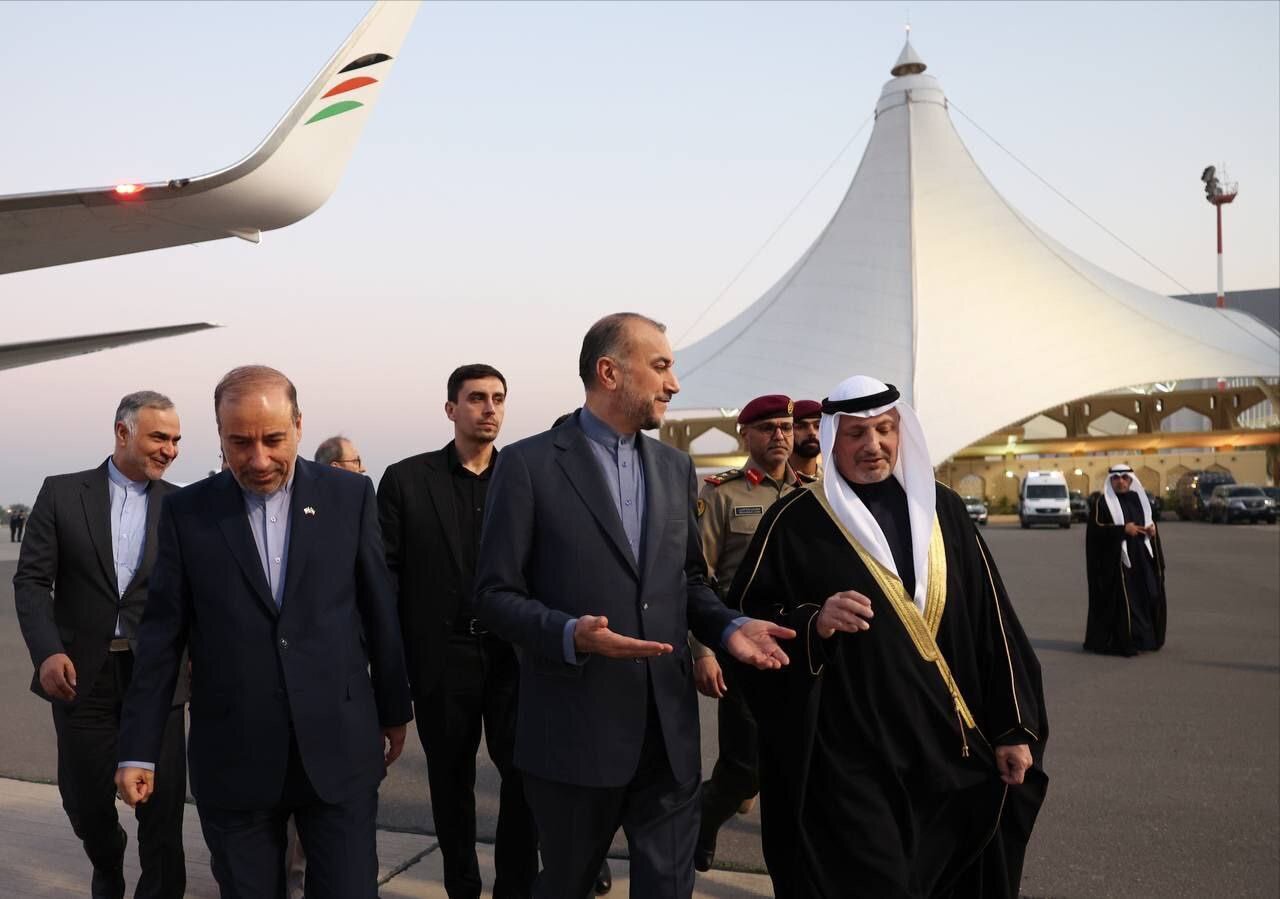 استقبال وزیر امور خارجه کویت از امیرعبداللهیان