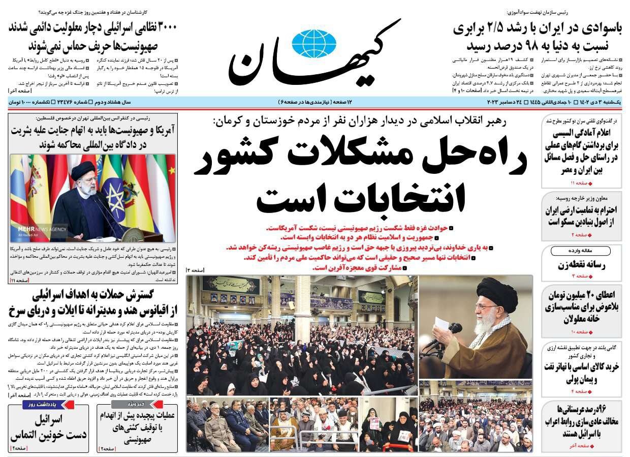 انتخابات، حلالمسائل کشور