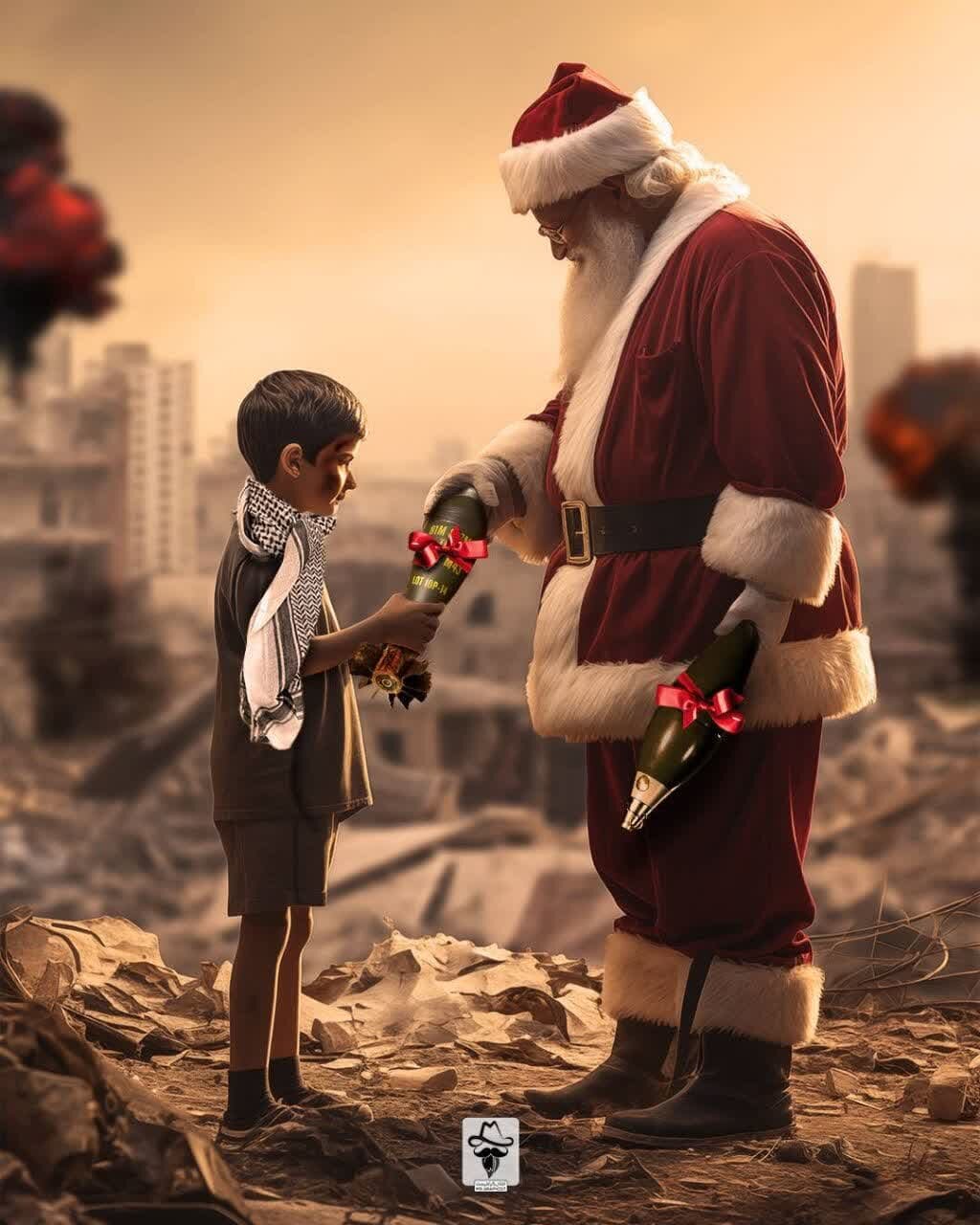 هدیه بابانوئل به کودکان فلسطینی