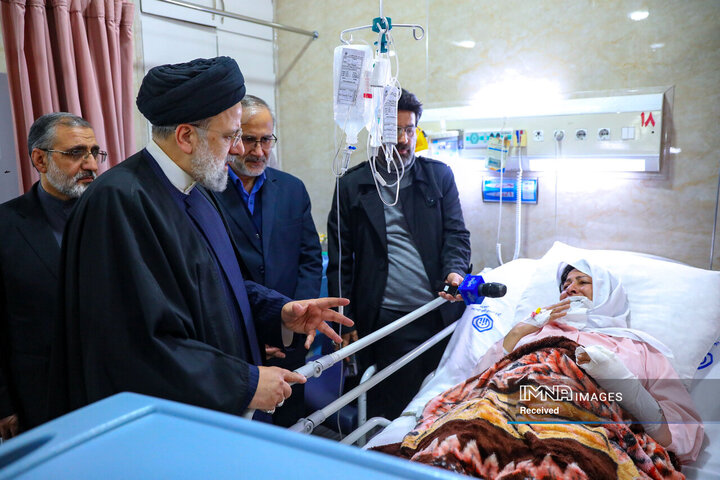 عیادت رئیس جمهور از نمجروهان حادثه تروریستی کرمان