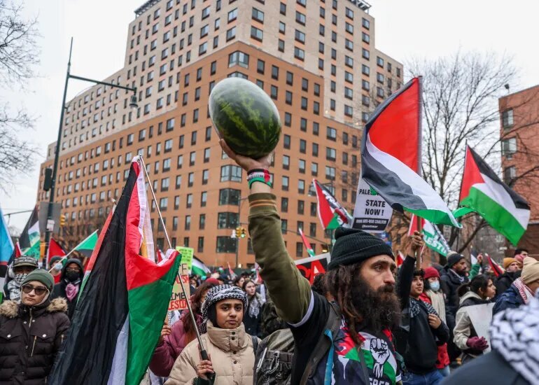 تظاهرات مردم نیویورک در حمایت از غزه+ تصاویر