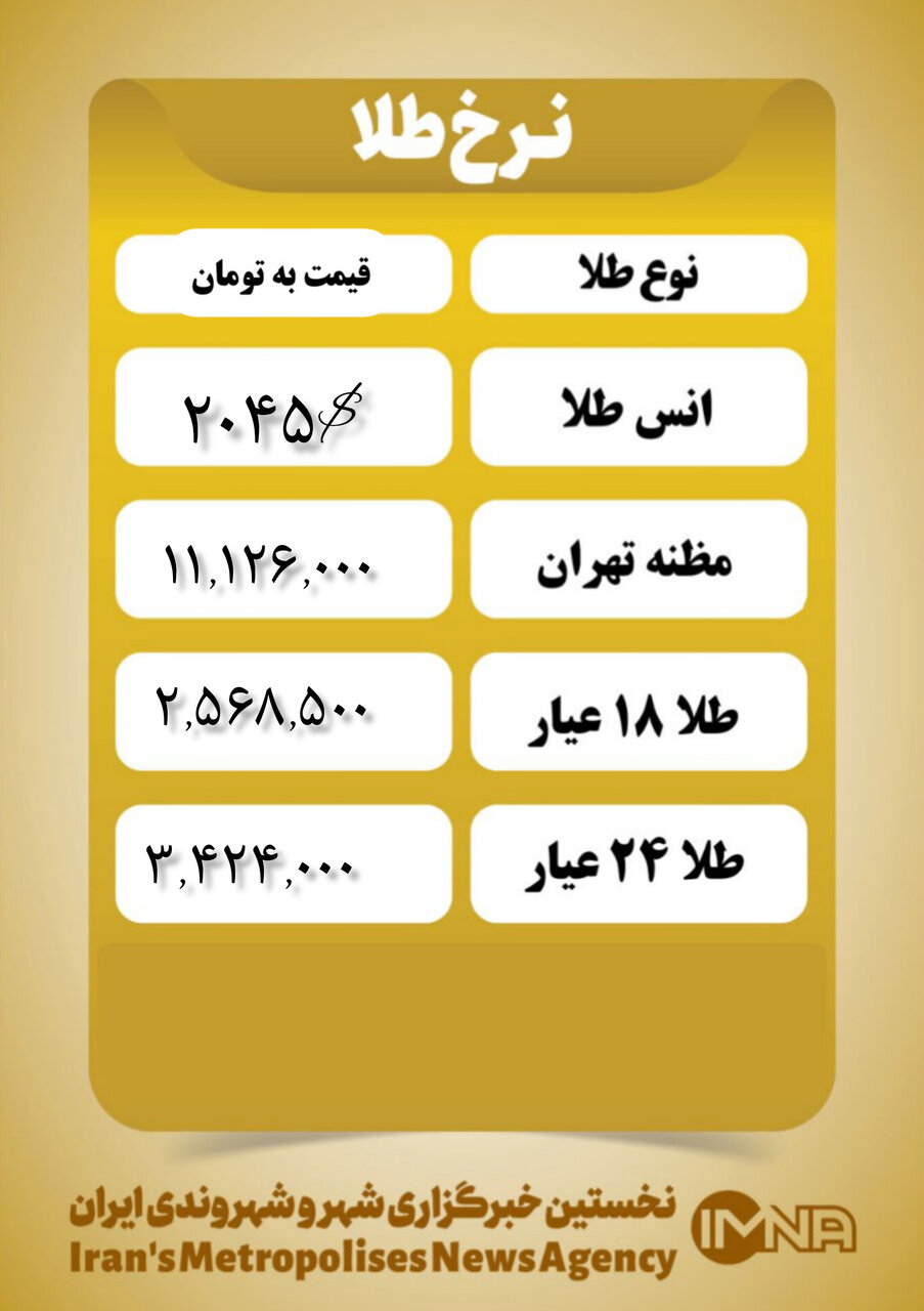 قیمت طلا امروز ۱۷ دی ۱۴۰۲