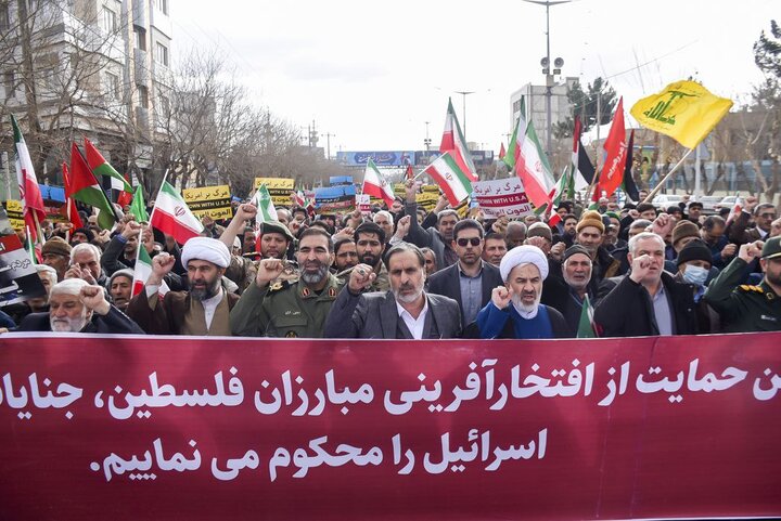 راهپیمایی مردم بجنورد در محکومیت جنایات رژیم صهیونیستی + فیلم