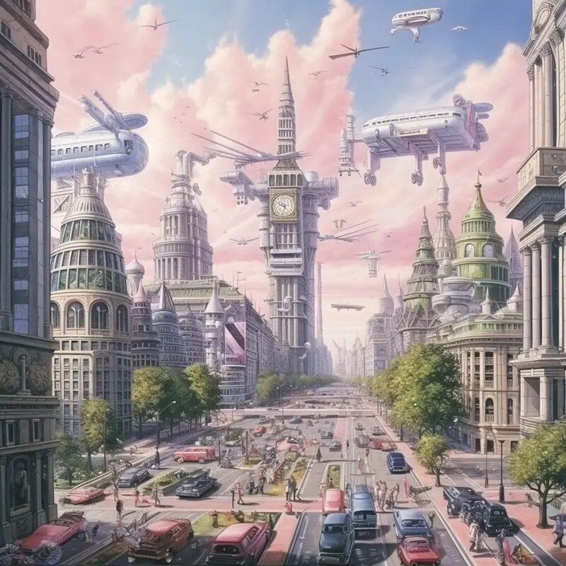 شکل شهرها تا هزار سال آینده از نظر هوش مصنوعی + عکس