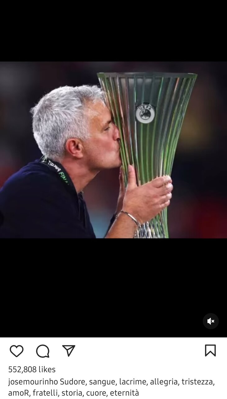 خداحافظی سرشار از احساس مورینیو با آ.اس رم