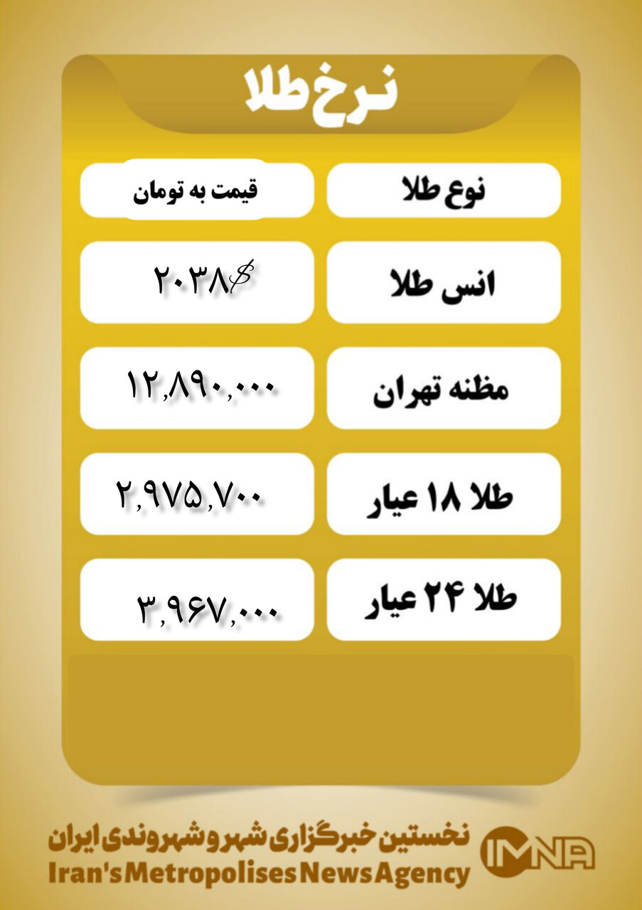 قیمت طلا امروز ۱۰ بهمن ۱۴۰۲