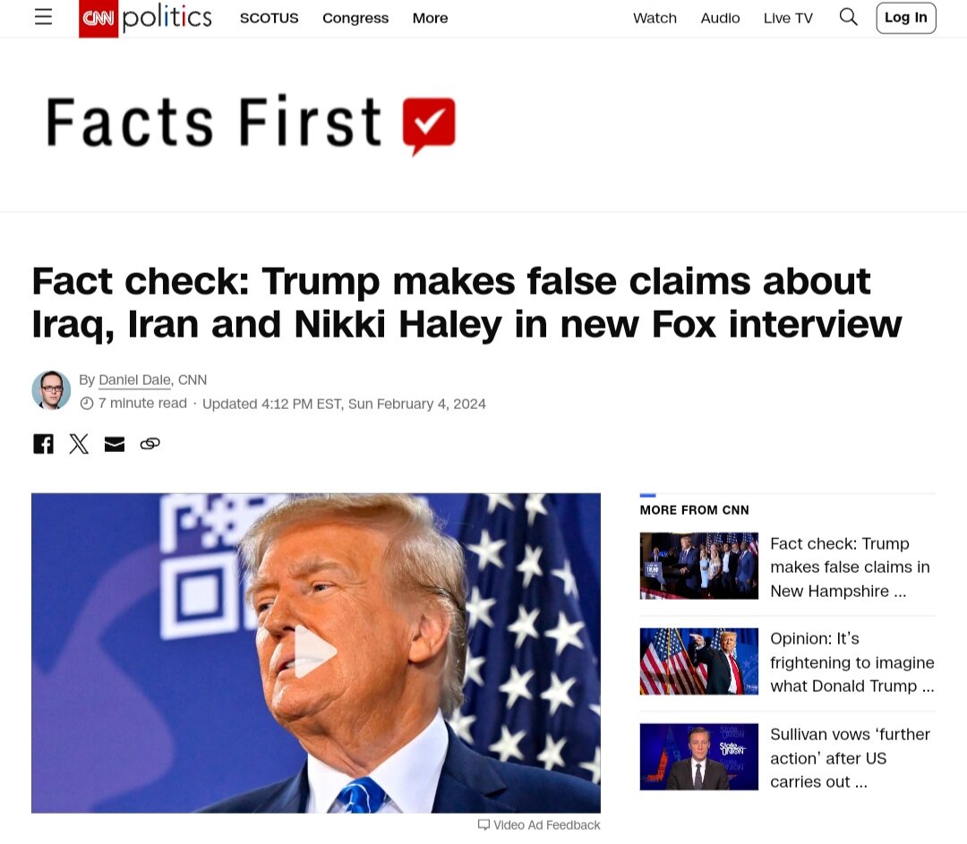 راستی آزمایی سی ان ان از دروغهای ترامپ درباره حمله ایران به عین الاسد